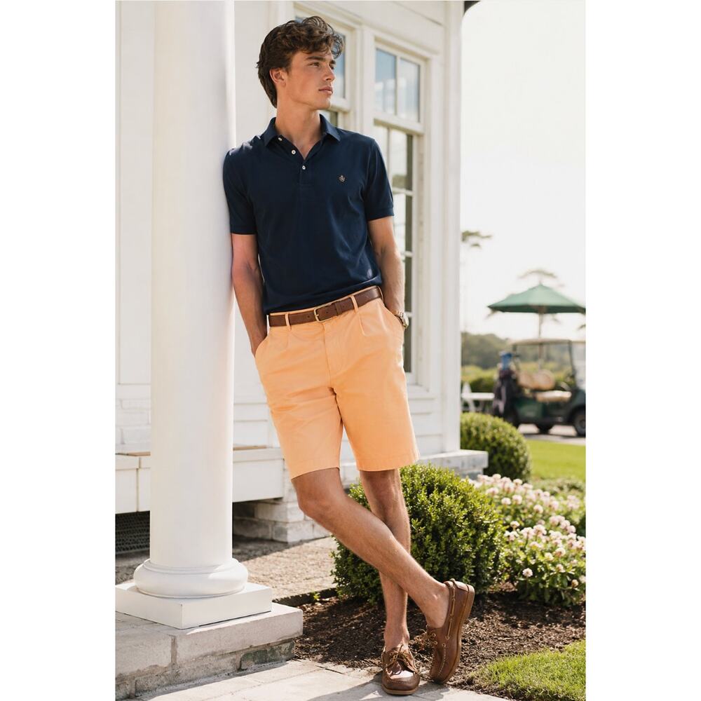 Roundtree & Yorke Men's Peach Orange Creamsicle Preppy Academy 28 Cargo Shorts